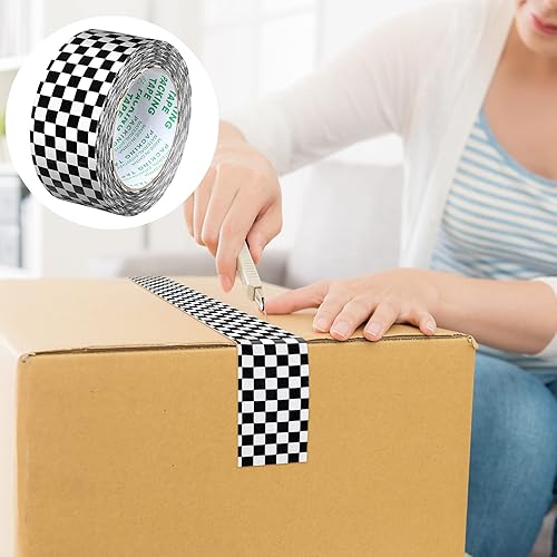 Miniatura 5 de Cinta adhesiva de búfalo en blanco y negro cinta adhesiva para coche de carreras DIY manualidades cinta larga de búfalo de 1.8 in (1,88 pulgadas)