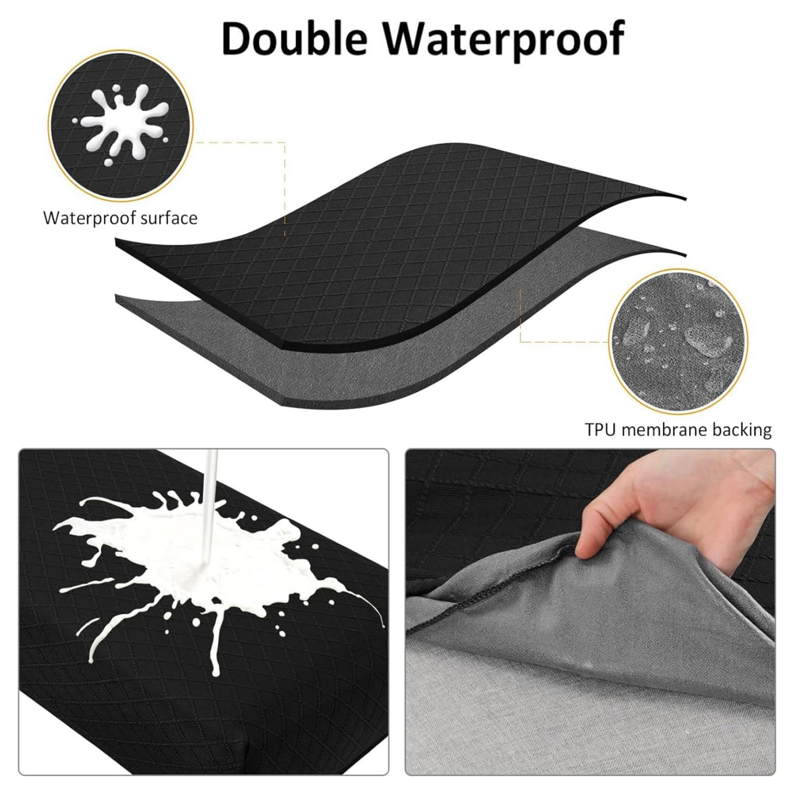 Copertura per panca da esterno, impermeabile, protezione per panca da cucina, protezione universale per panca da giardino, colore nero