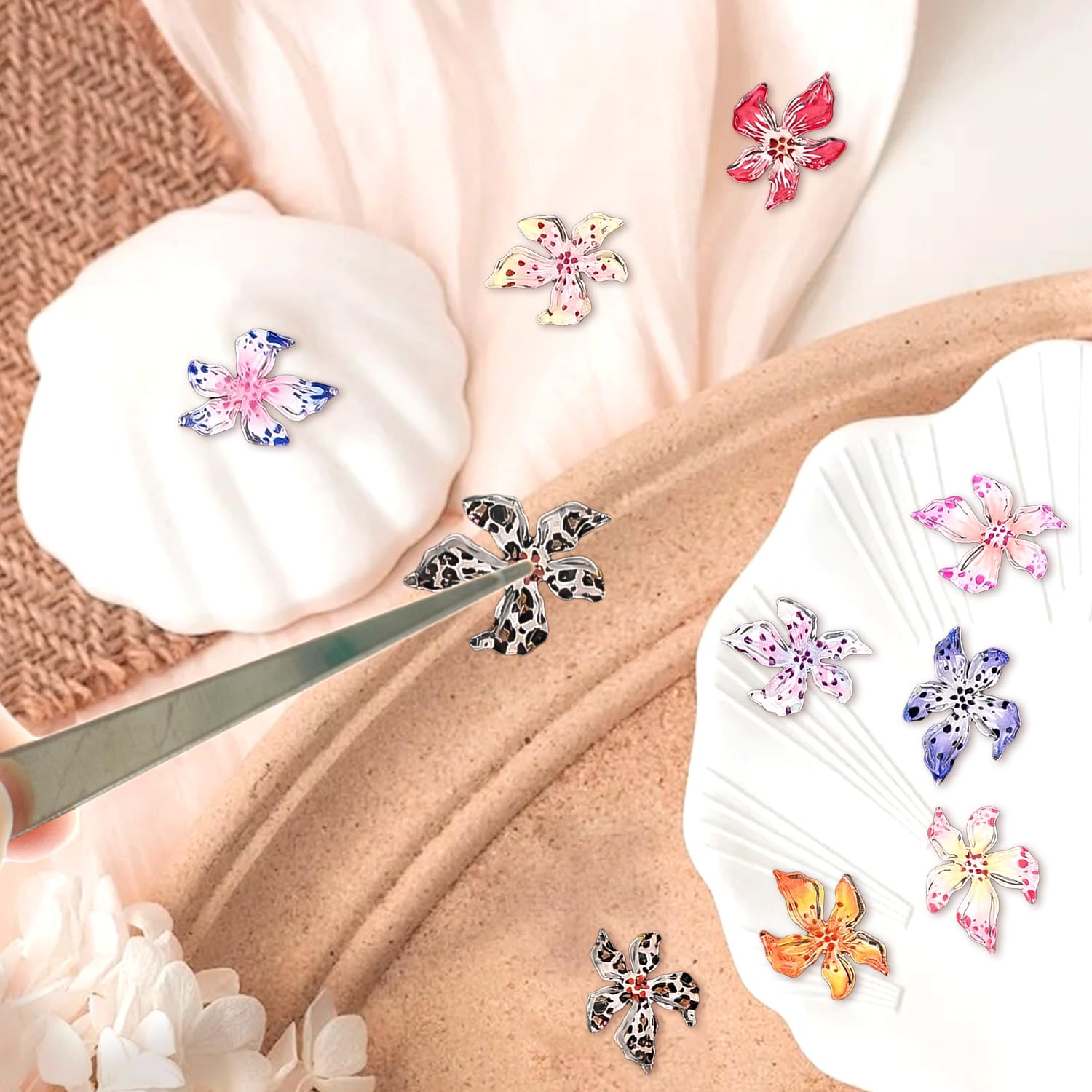 60 Pcs 3D Flower Nail Charms, Nail accessories, Summer Nail Jewellery, Ideal for Nail Art Manicure Decoration and DIY Nail Designs - Image 4
