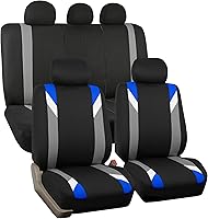 Vista 21 de FH Group - Juego de fundas de asientos frontales de tela para asientos de respaldo bajo con reposacabezas removibles, ajuste universal, compatible