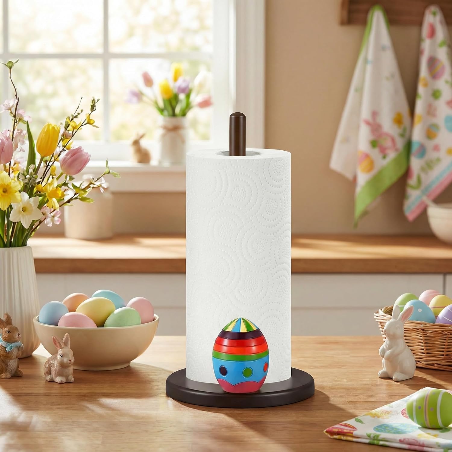 Magnetic Paper Towel Holder 6 Seasonal Ornaments Wooden Kitchen image 4