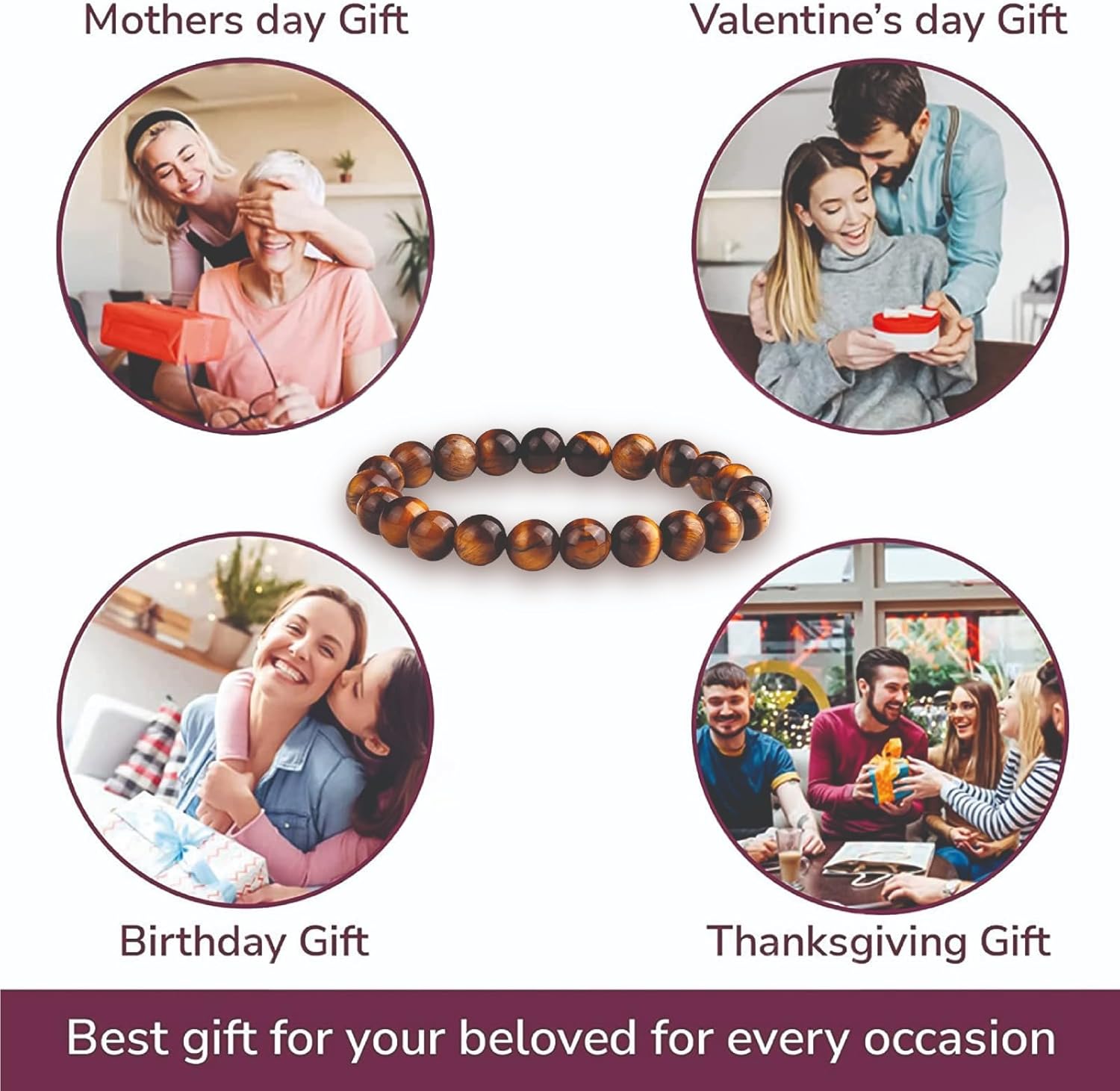 Crystal Vibe 8mm Beaded Bracelets For Women Men - Healing Crystal Bracelet - Adjustable Size - Image 6