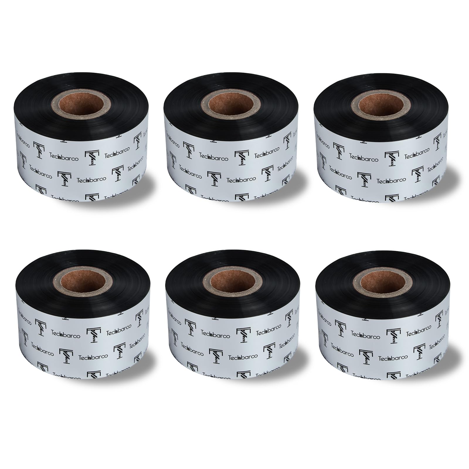 6 Rolls 1.57" x 1476'(40mmx450m) Enhanced Wax Thermal Transfer Ribbon, Core 1", Black, Ink Outside, Barcode Ribbon Compatible with Zebra Printer