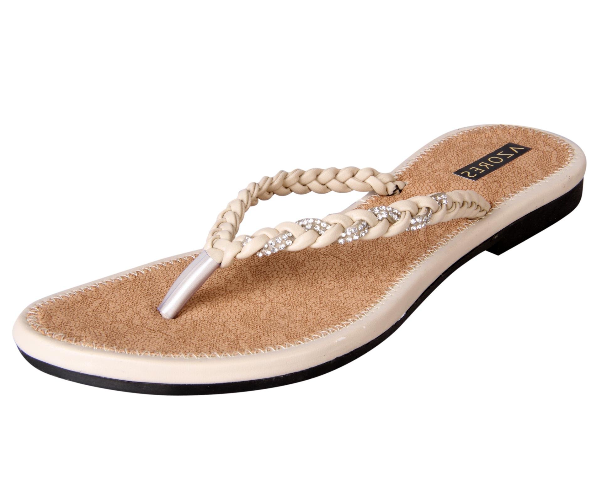 AZORES Womens Casual Synthetic Flats - Creame White (B01ECF23DA) Amazon Price History, Amazon Price Tracker