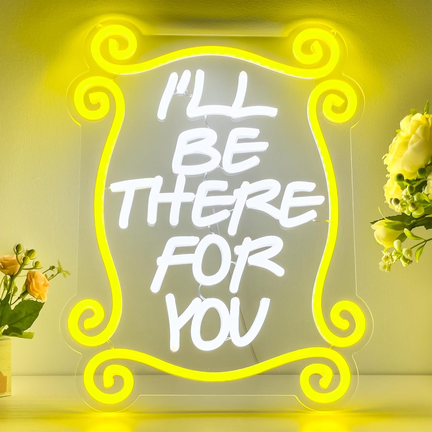 Friends TV Show Monica’s Door I’ll Be There for You Dimmable Neon Sign, Friends Home Decor Wall Art, Friends Gifts for Fans, Friends Themed Birthday Party Decorations, Friends Merch for Bedroom & Living Room