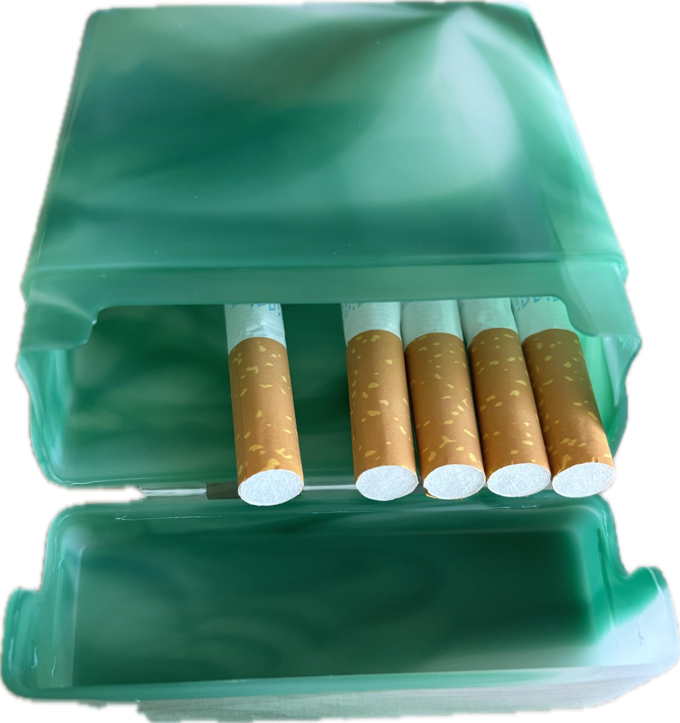 XL Cigarette Box for 25 Cigarettes Marble Plastic Without Easel BIG PACK  Stable and Very Light (Green