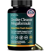 Liver Cleanse Detox &amp; Repair - Zeolite Detox Supplement for Gut Health, Cognition &amp; Natural Energy - Glutathione, NAC, Chlorella, Spirulina, ALA, Cilantro, Milk Thistle, Noni &amp; Shilajit (Made in USA)