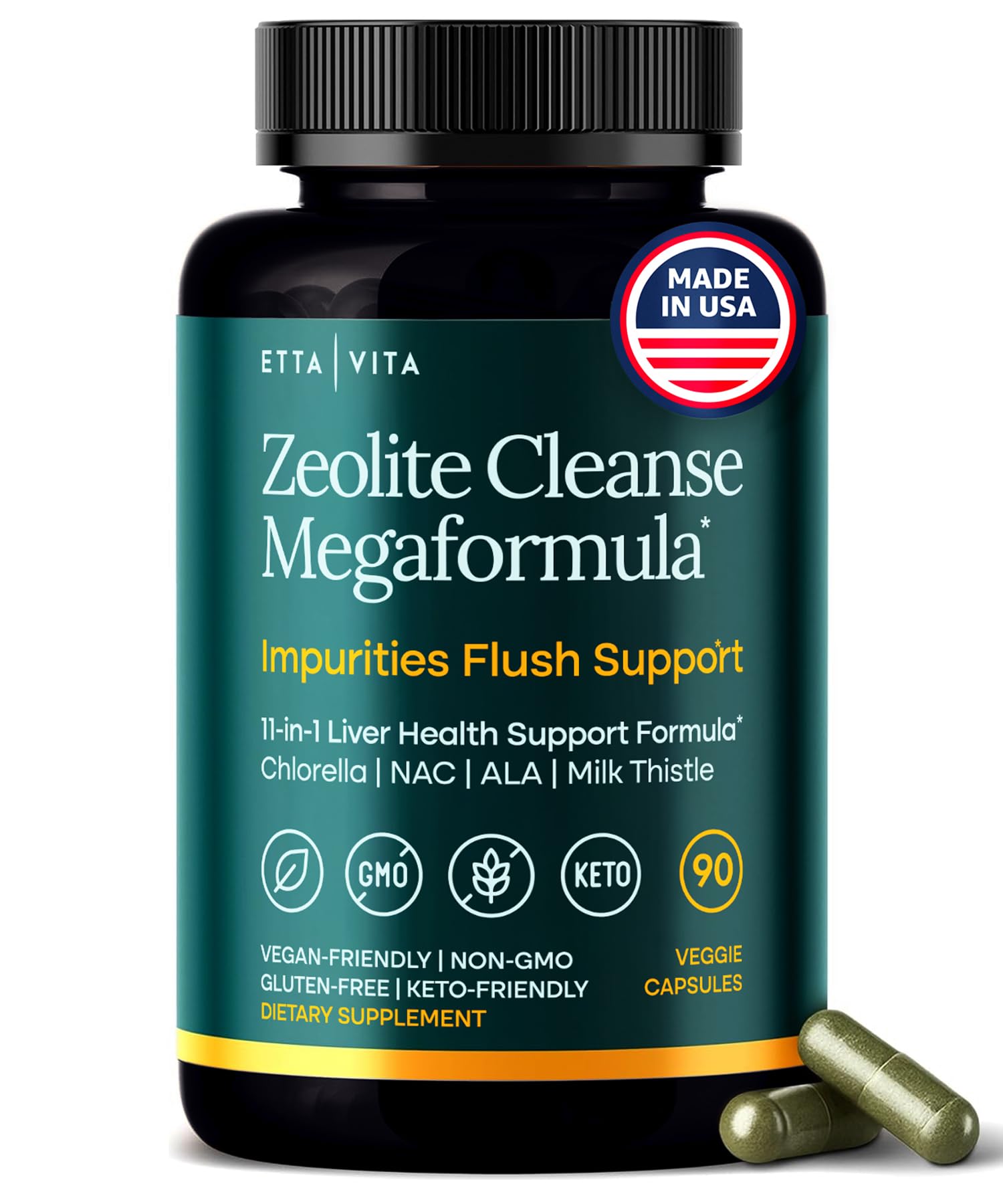 Liver Cleanse Detox & Repair for Heavy Metal Detox, Gut Health, and Energy - Zeolite for Adults with Noni, Glutathione, NAC, Chlorella, Spirulina, ALA, Cilantro, Milk Thistle & Shilajit, 90ct
