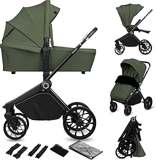LIONELO MIKA PLUS 2 en 1 Cochecito de bebé 0-48 meses hasta 22 kg Capazo hasta 9 kg, Ajuste de Respaldo y Reposapiés, Susp...