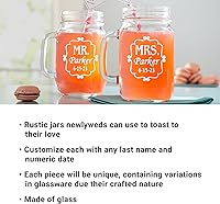 Vista 10 de Let's Make Memories Personalized I Do, Me Too Glass Mason Jar Set-Rustic Wedding Gift-Bride & Groom
