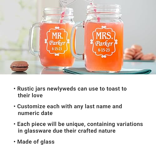 Miniatura 10 de Let's Make Memories Tarros personalizados I Do, Me Too Mason  Juego de 2  Novia y novio  Regalo de boda