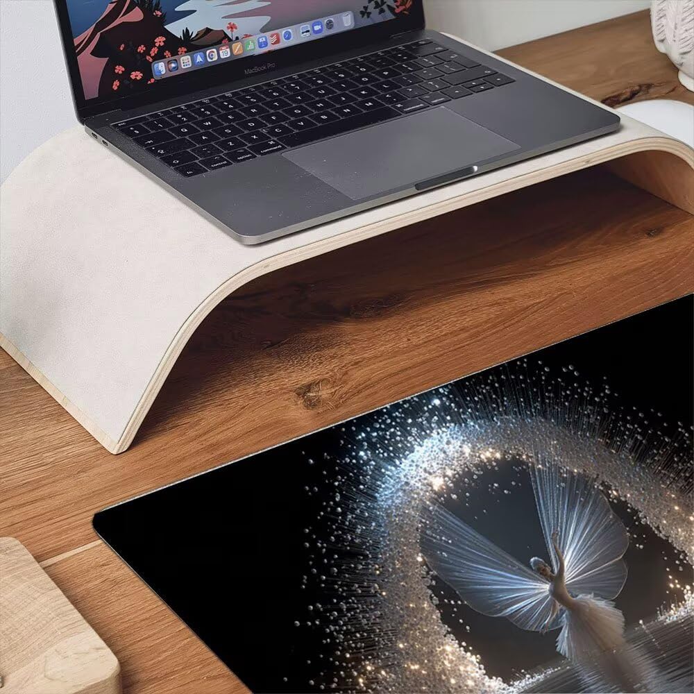Podkładka pod mysz dla graczy, 1600x800mm XXL podkładka pod mysz do gier duża, zmywalna klawiatura biurowa mata antypoślizgowa gumowa wodoodporna, szyte krawędzie, gracz komputer PC, balet snów xR5-18