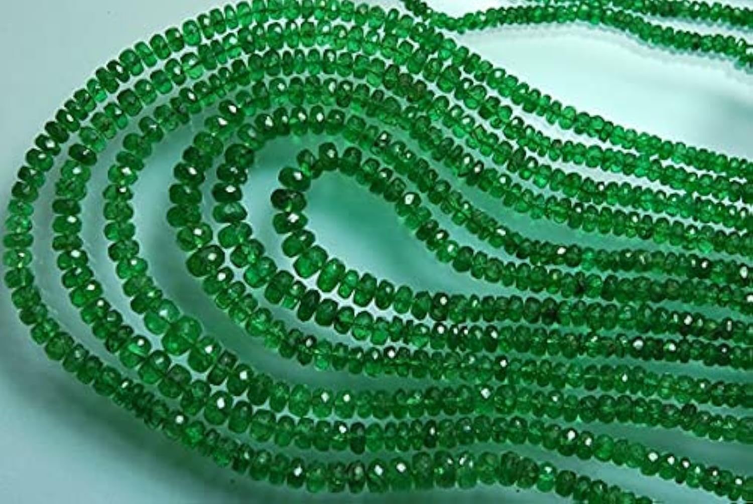 Tsavorite naturelle en perles rondelles facettées 3-4mm pour création de bijoux