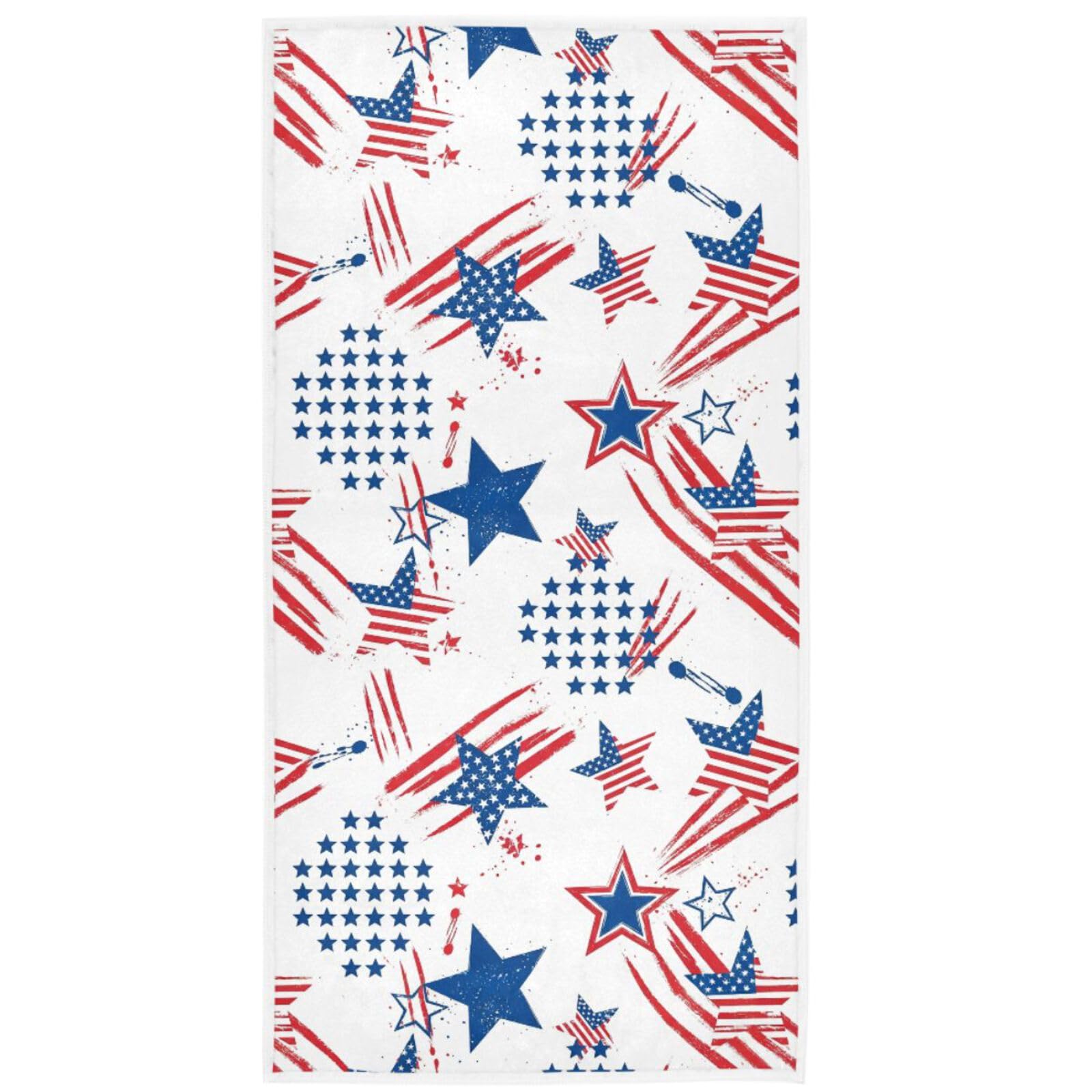 Pfrewn Patriotic Star Hand Towels 16x30 in Grungy American USA Flag Bath Towel Kitchen Dish Guest Towel Stars and Stripes Bathroom Towel Memorial Day
