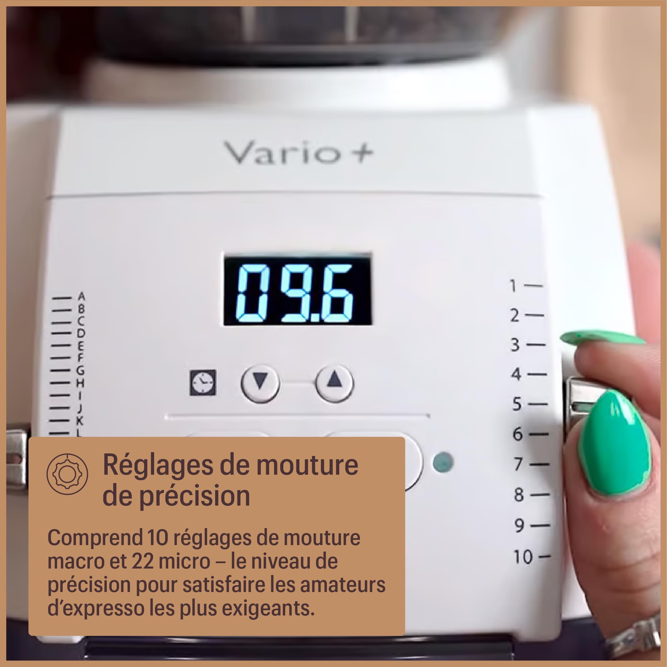 Baratza Vario+ Moulin à Café, Noir | Moulin à café électrique avec Fraises Céramiques Plates de 54mm, 22 Micro Réglages Individuels, Timer, Fonction Mémoire