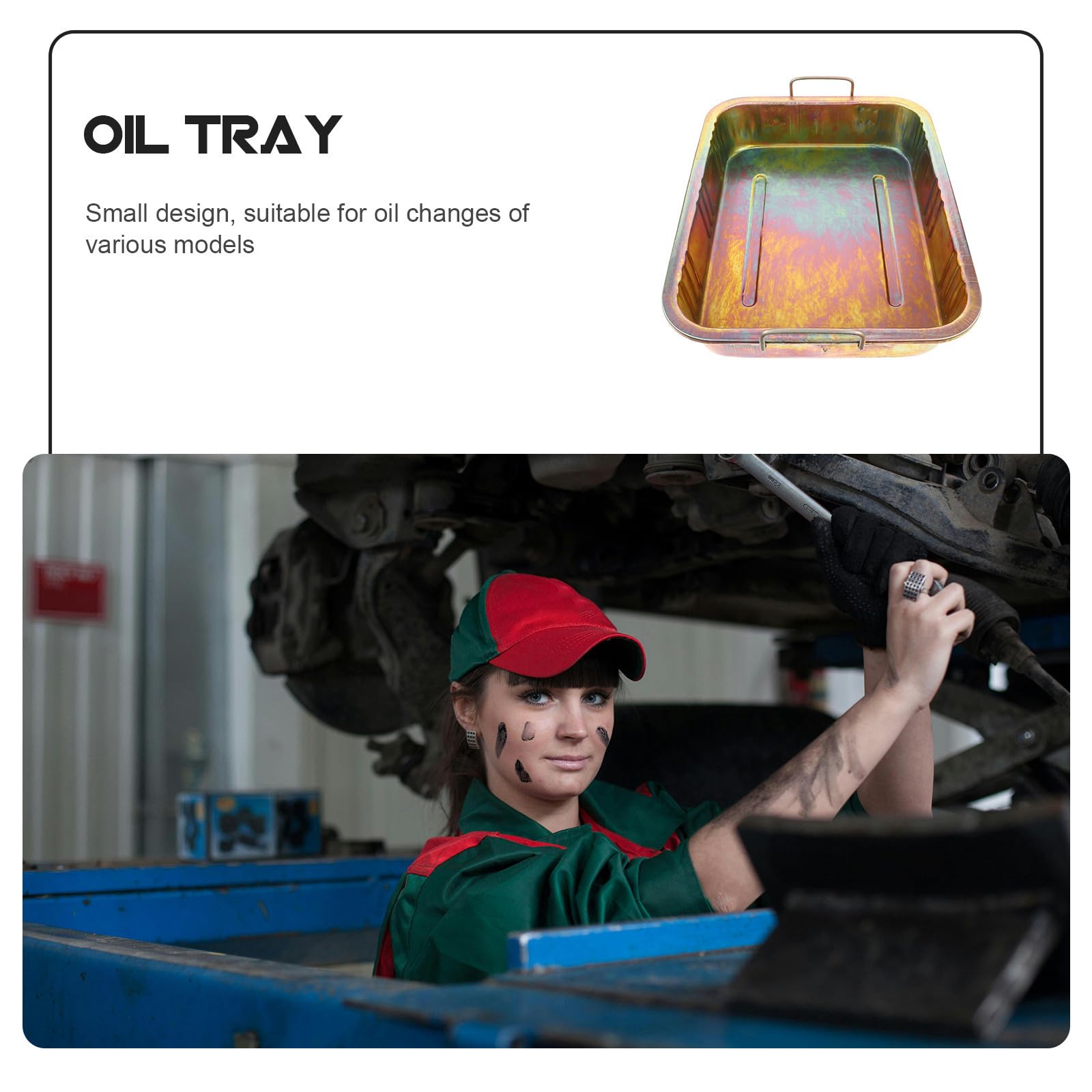 ABOOFAN Bac D'huile pour Automobile de Acier Récupération Vidange | Plateau de Collecte, Nettoyage Simple, Rangement des Pièces, Usage Atelier pour Différents Modèles