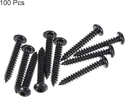 Miniatura 3 de uxcell Tornillos autorroscantes hexagonales, tornillo de madera de acero al carbono M3 x 0.787 in 100pcs