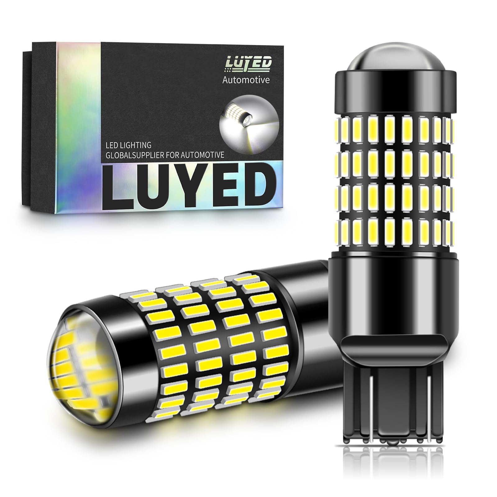 7443 7440 LED Bulb 3400 Lumens Extremely Bright 4014 102-EX Chipsets 7441 7444 992 LED Bulbs with Projector for Backup Reverse Lights Tail Brake Signal Lights,Xenon White,Pack of 2