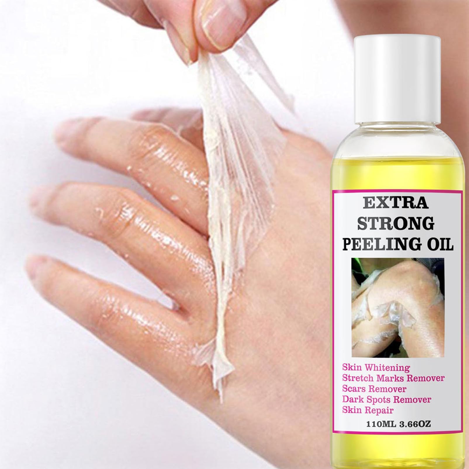 DMQ Yellow Peeling Oil - Lightening Exfoliating Dark Skin, Whole Body, Peeling Oil for Skin Brightening and Moisturizing