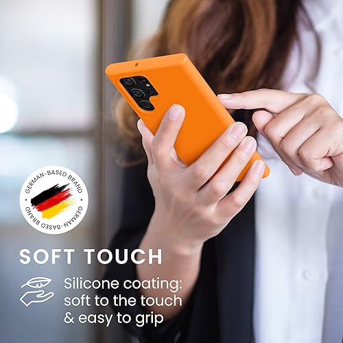 Miniatura 4 de kwmobile Funda compatible con Samsung Galaxy S22 Ultra - Funda de silicona TPU con acabado suave - Naranja afrutado