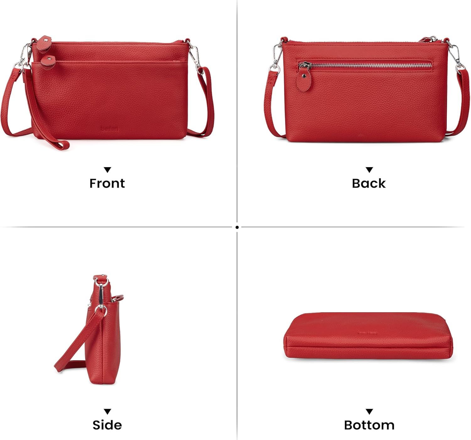 befen Genuine Leather Wristlet Clutch Wallet Purses with RFID Blocking, Small Crossbody Bags Shoulder Handbag for Women - Image 7