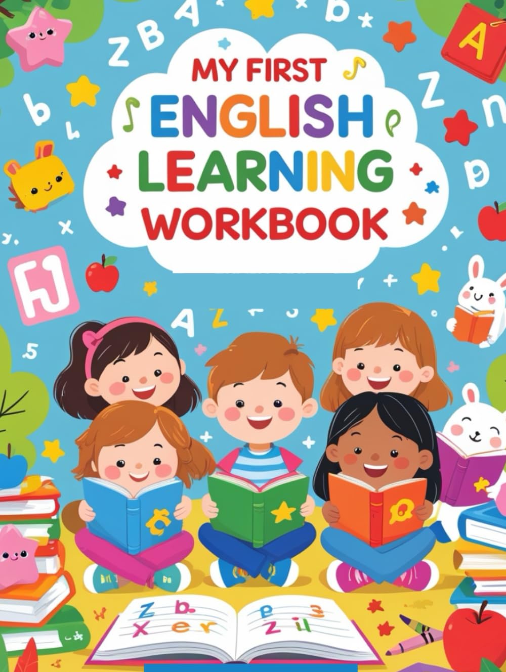 My First English Learning WorkBook: A Fun and Easy Workbook to Learn Alphabet, Phonics, Sight Words, Numbers, Colors & Simple Sentences for Kids Ages 4–8
