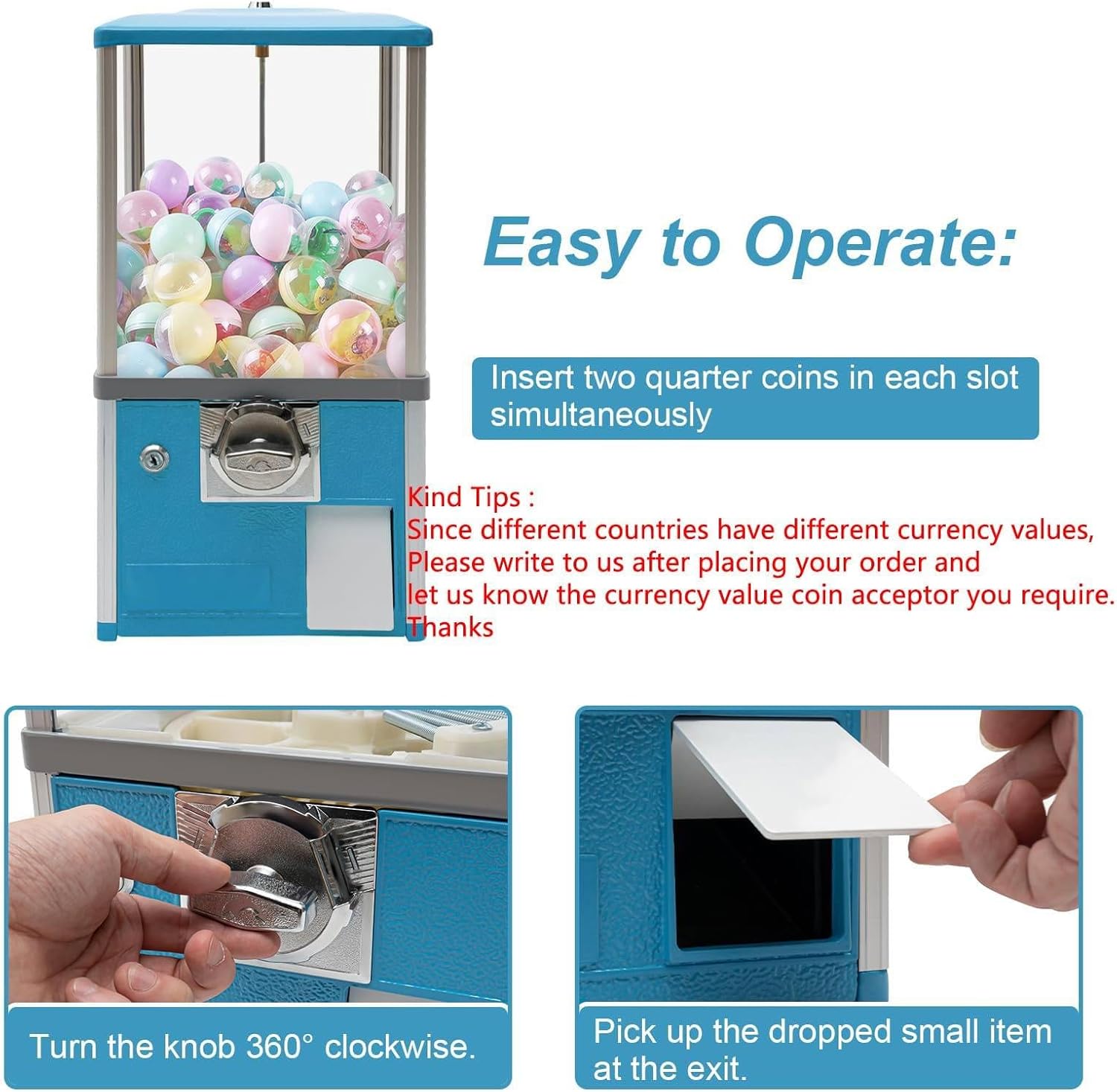 キャンディ自動販売機小型自動販売機コイン式ガムボール自動販売機は約800〜1000枚のコイン、200個の反転卵(4.3cm)または1  ガムボールマシーン フィッシュボールの通販・販売 | アメリカ雑貨のテーマパーク！キャンディタワー