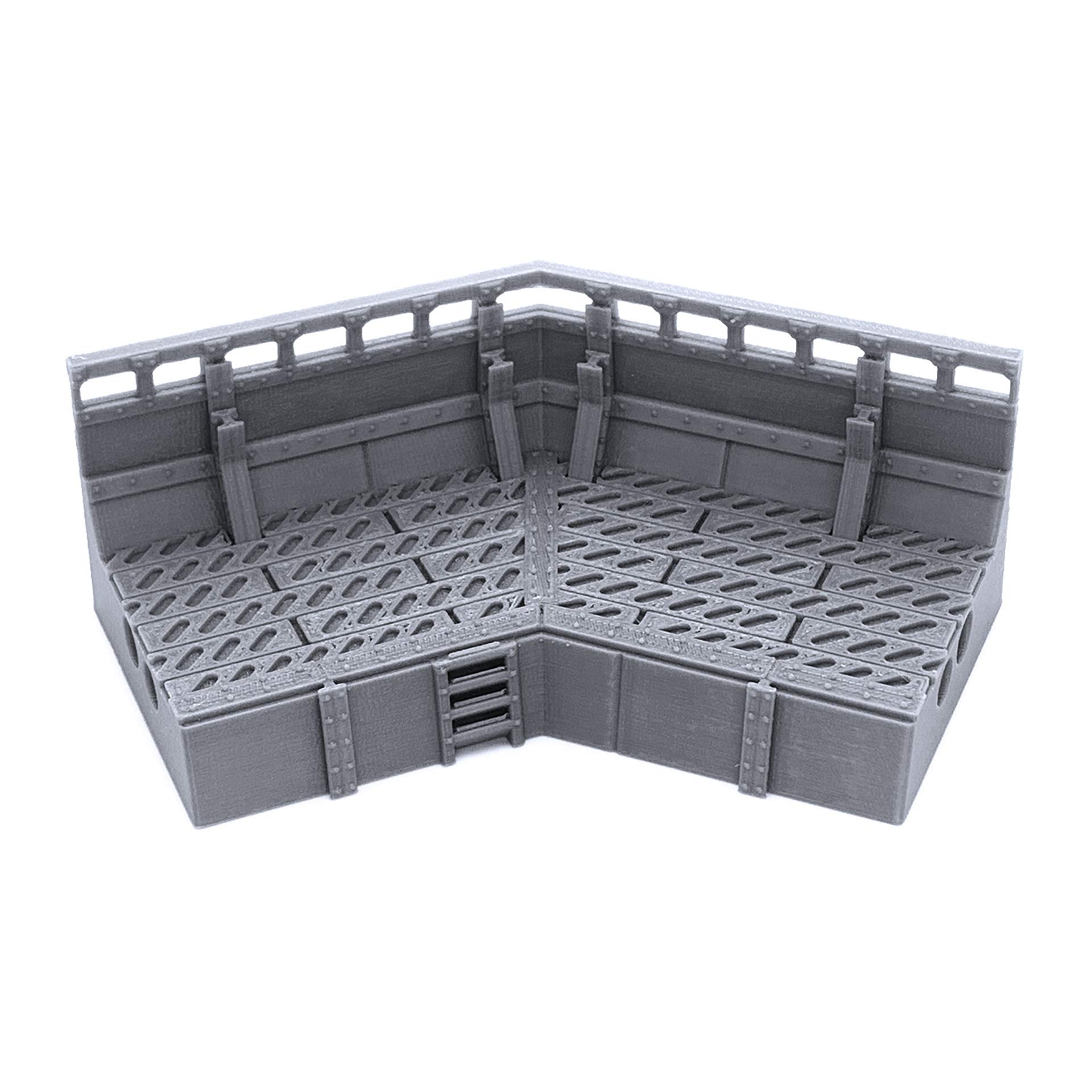 EnderToys Set Barricate Connecting Wall Per Wargame, 6 Pezzi Stampati 3D, Scala 28mm