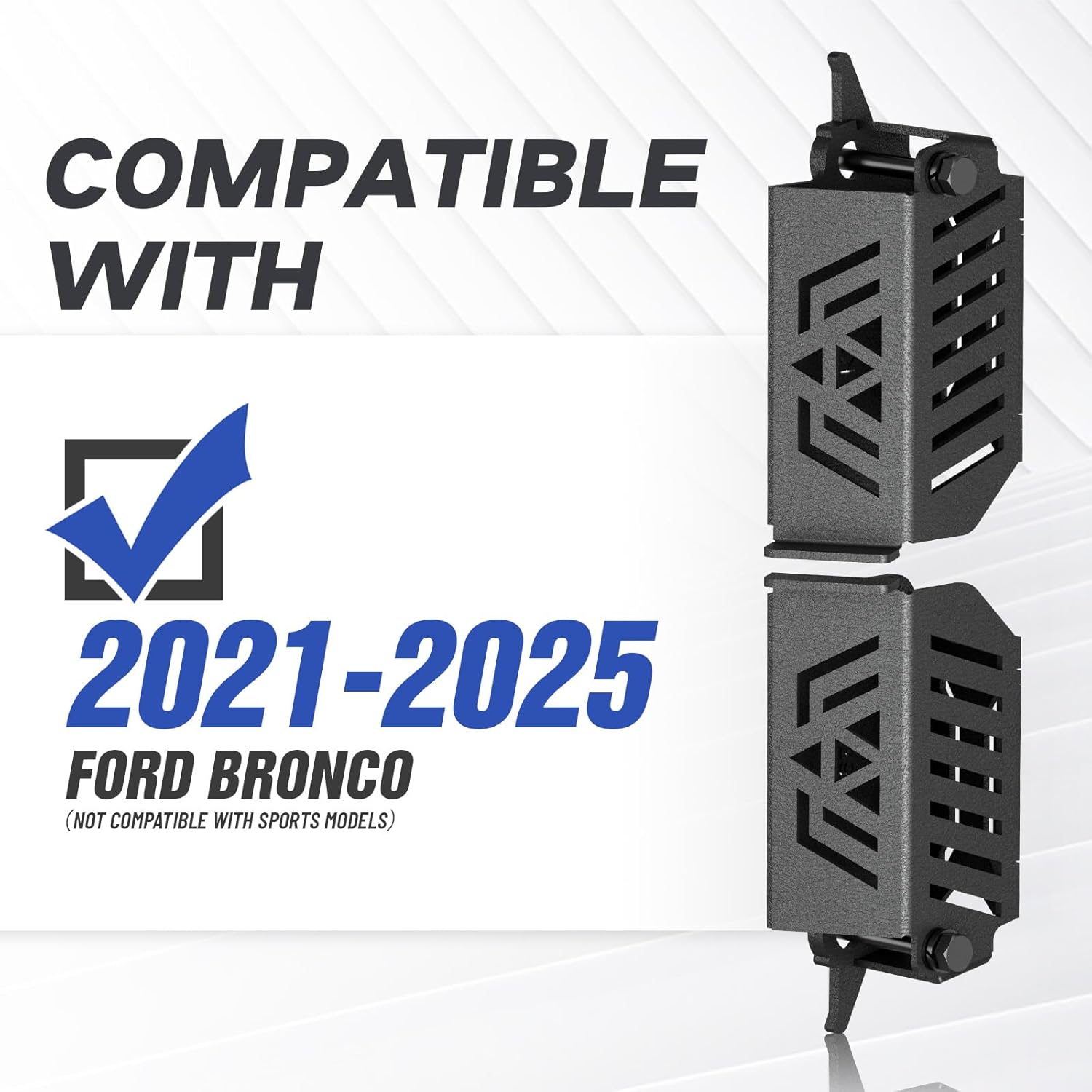 YZONA for Bronco Foot Pegs Compatible with 2021 2022 2023 2024 2025 2026 Ford Bronco 2/4 Door, Exterior Door Hinge Rest Pedals Foot Rest Kick Panel Accessories (2 PCS)