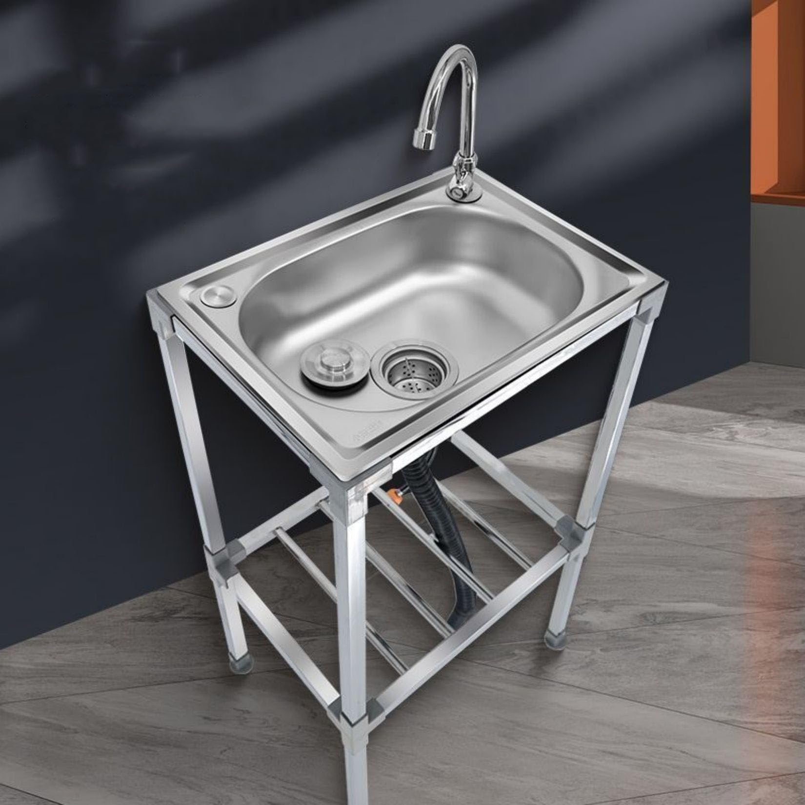 Fregadero comercial de cocina Arnto acero inoxidable con grifo