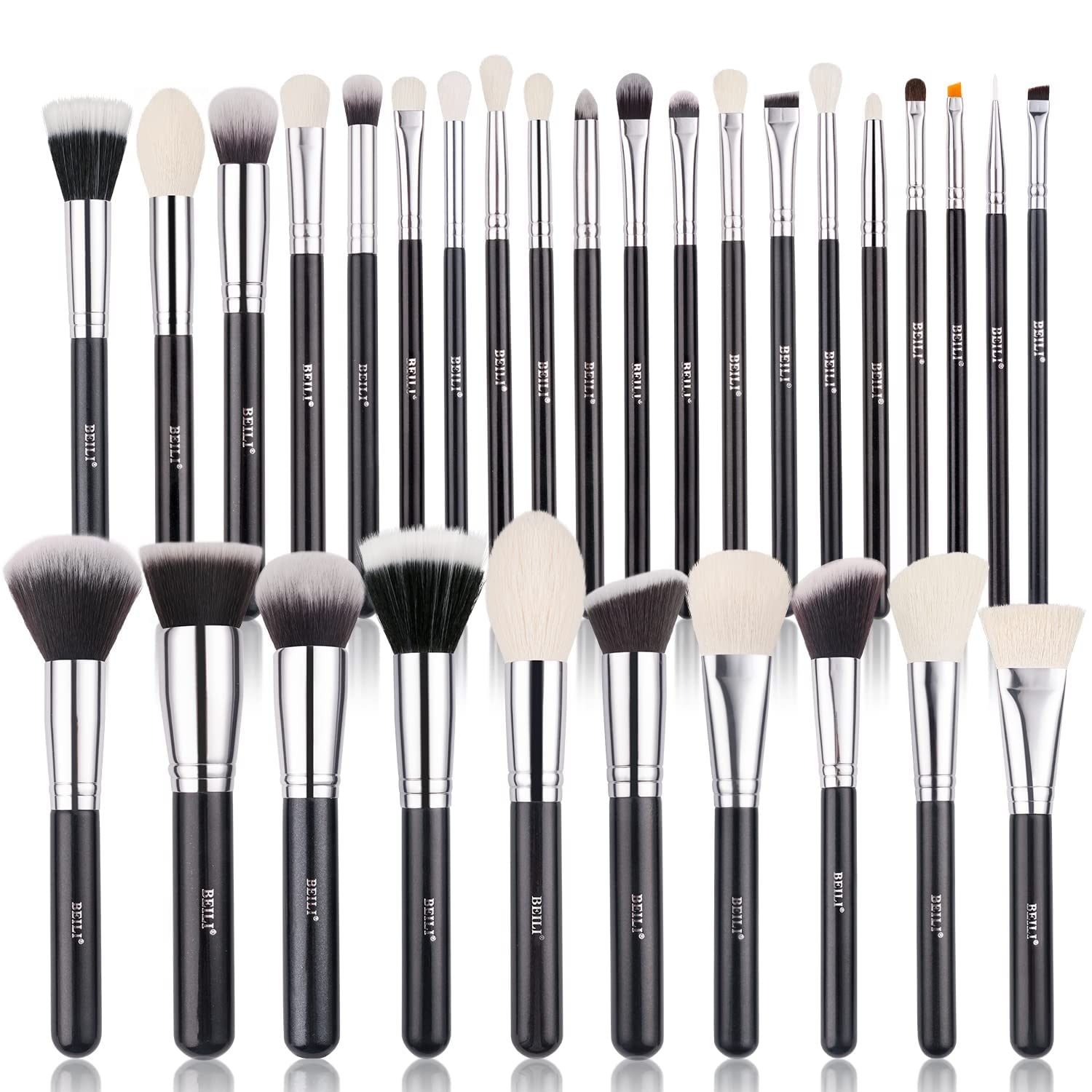 NANCY AJRAM X BEILI 30Pcs Professional Makeup Brush Set Original Natural-Synthetic Kabuki Foundation, Face Powder, Highlig...