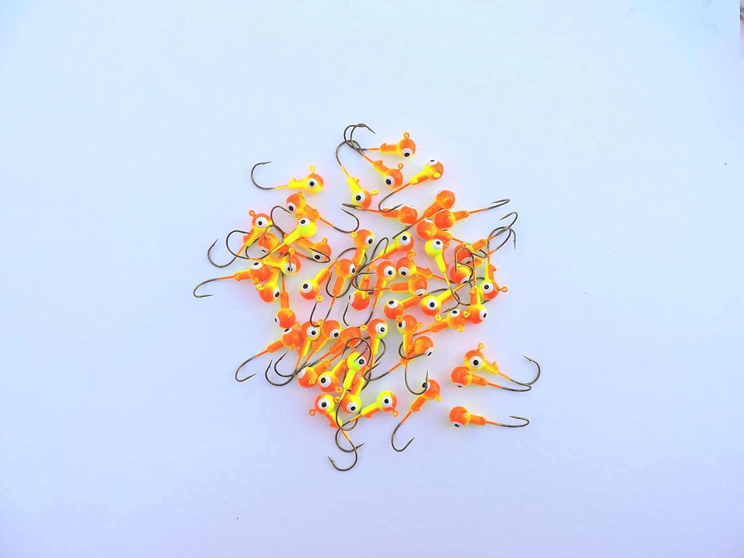 Rudder Lures Pro 25 PCs 3/16 1/4 oz Lead Jig Heads Double Eye Sharp Hook Bass Bait Fishing