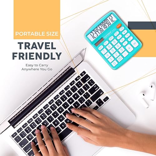 Vista 36 de CATIGA CD-2786 - Calculadora de escritorio de 12 dígitos con pantalla LCD grande y botón sensible, funciona con energía solar o batería, función