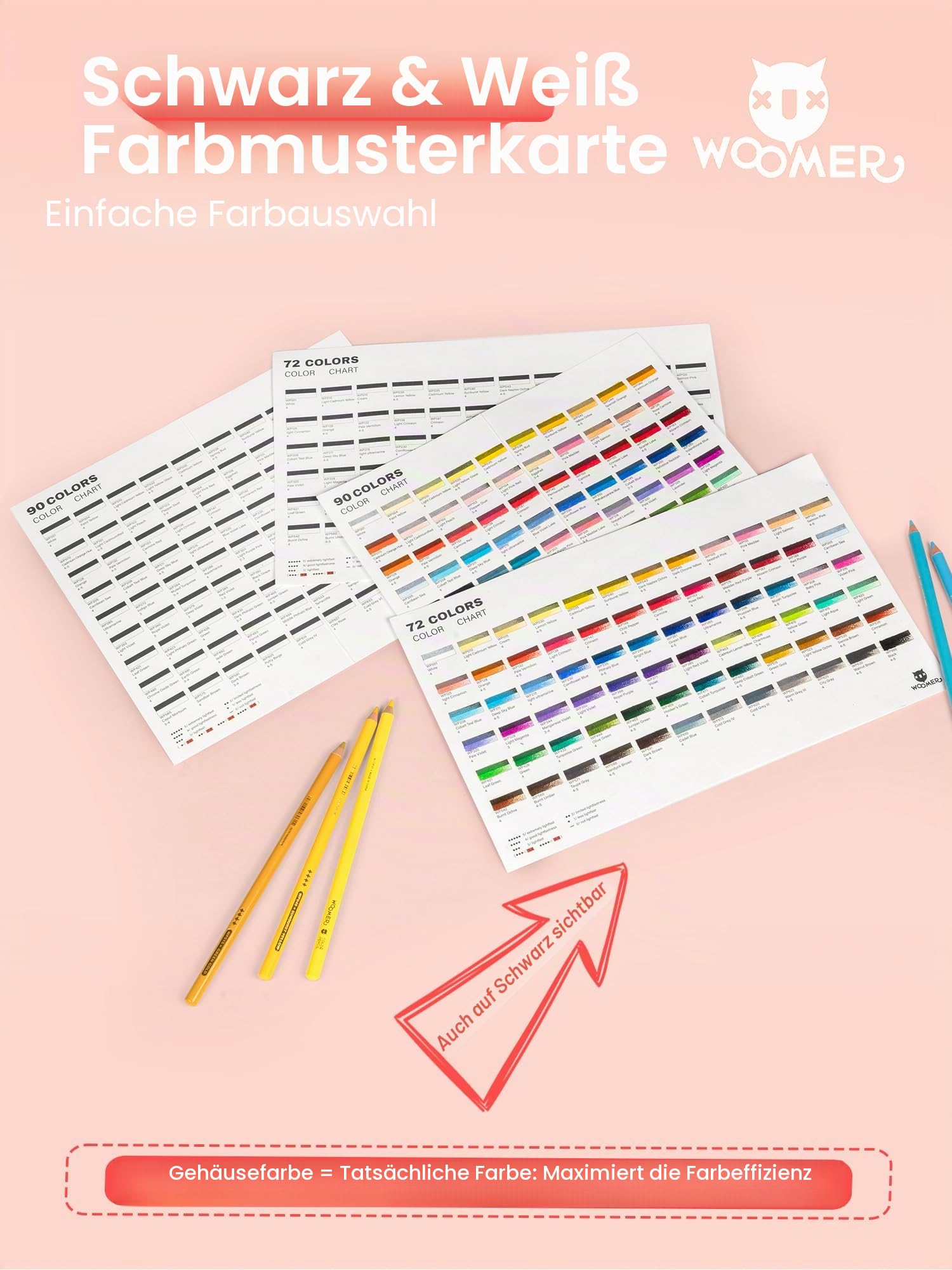 Woomer Buntstifte, Set mit 20 verschleißfestem Papier, 3,8 mm weicher, cremiger Kern für Künstler, Enthusiastenstudios und Mischen/Schichten (162 Stück, 2 Packungen)