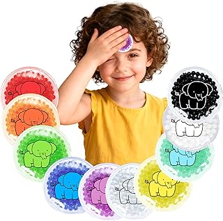 10Pack Kids Ice Packs for Injuries - Reusable Small Gel Ice Packs for Teething Pain Relief, Baby Fever Reduction, Bumps & Bruises - Flexible Cold Compress for Lunch Box & First Aid Kit