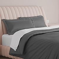 Vista 12 de Carressa Linen Funda de edredón 100% algodón egipcio, tamaño King de gran tamaño, 600 hilos, 3 piezas, funda de edredón de algodón de fibra