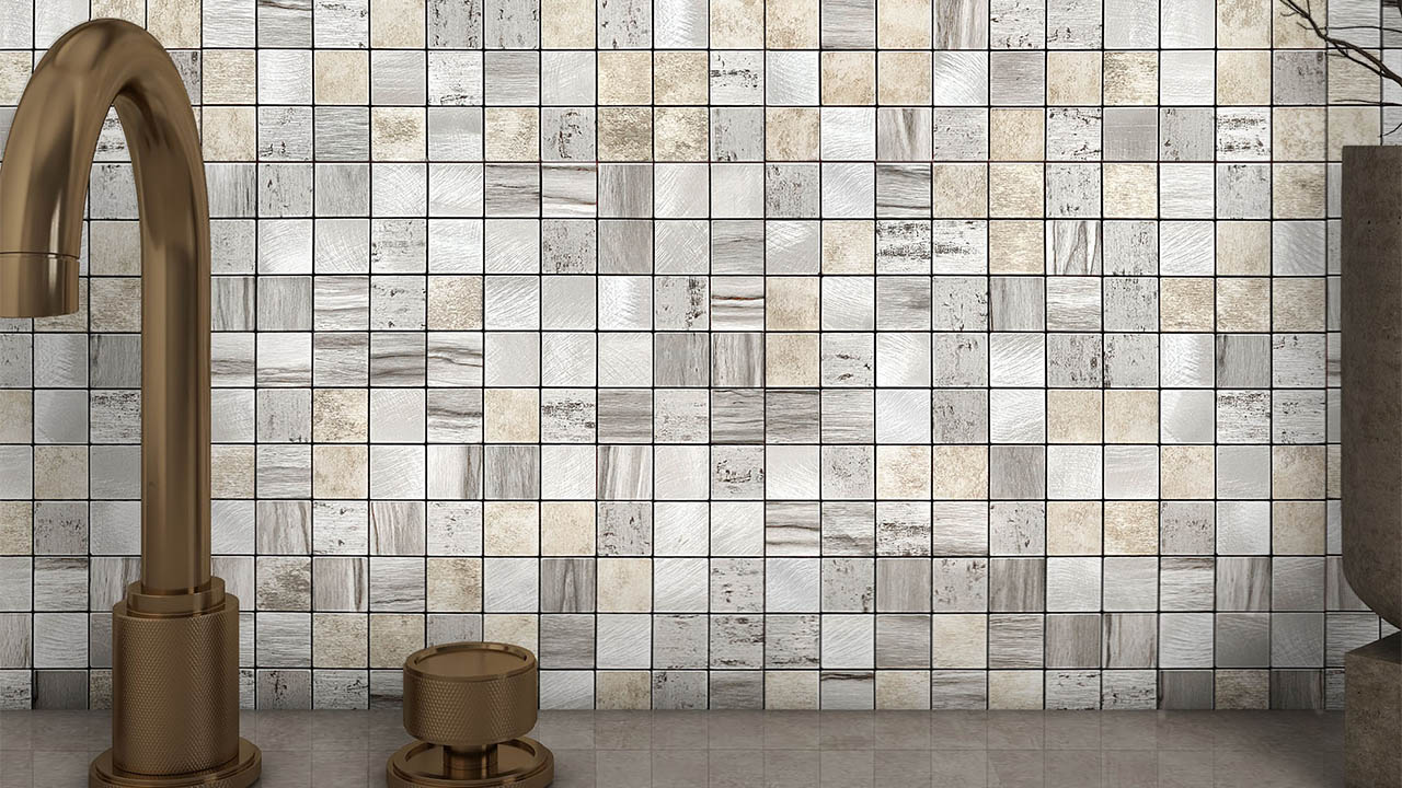 10 Piastrelle Adesive Paraschizzi - Grigio Metallo | Autoadesive, Resistente Al Calore E Acqua