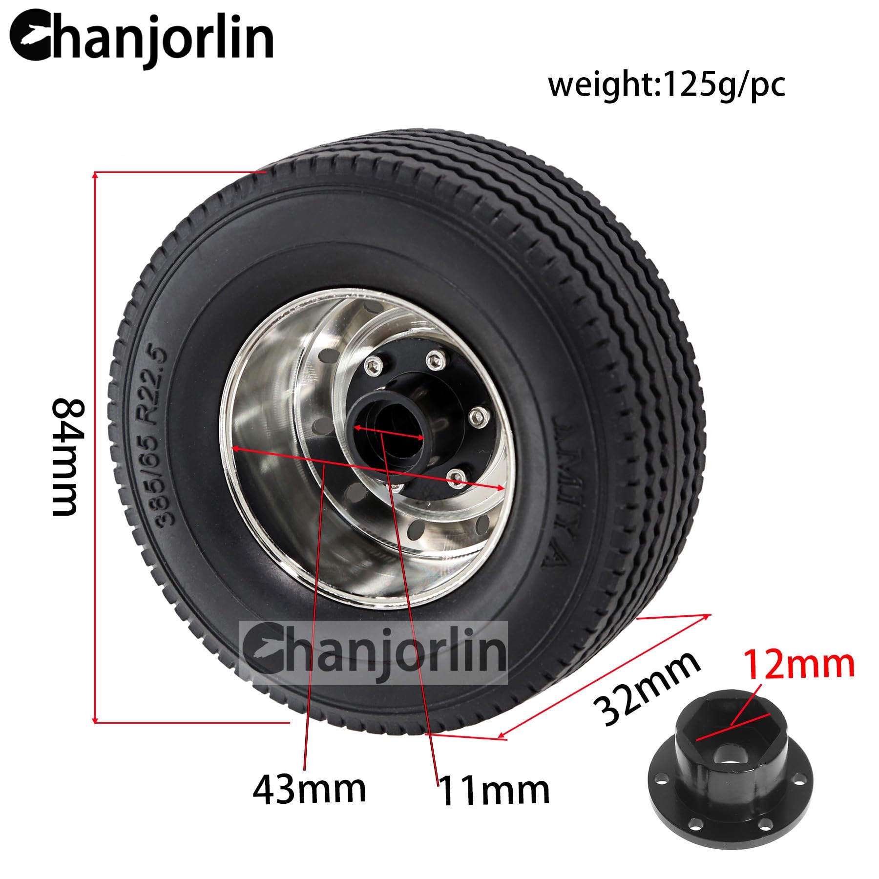 Amazon | Chanjorlin 1/14 RCフロントトラクタートラックタイヤと