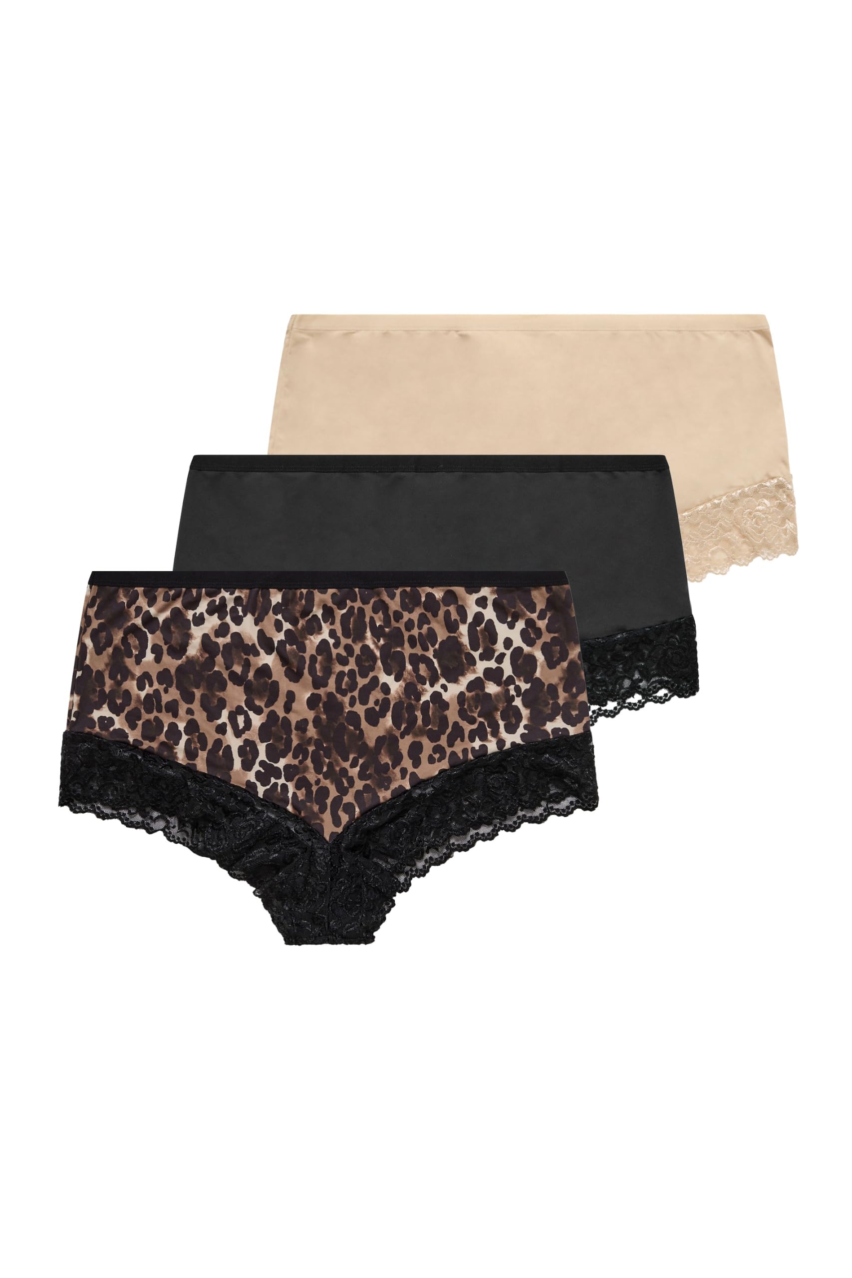 Yours Women's Natural Leopard Lace Full Briefs In Size 22-24
