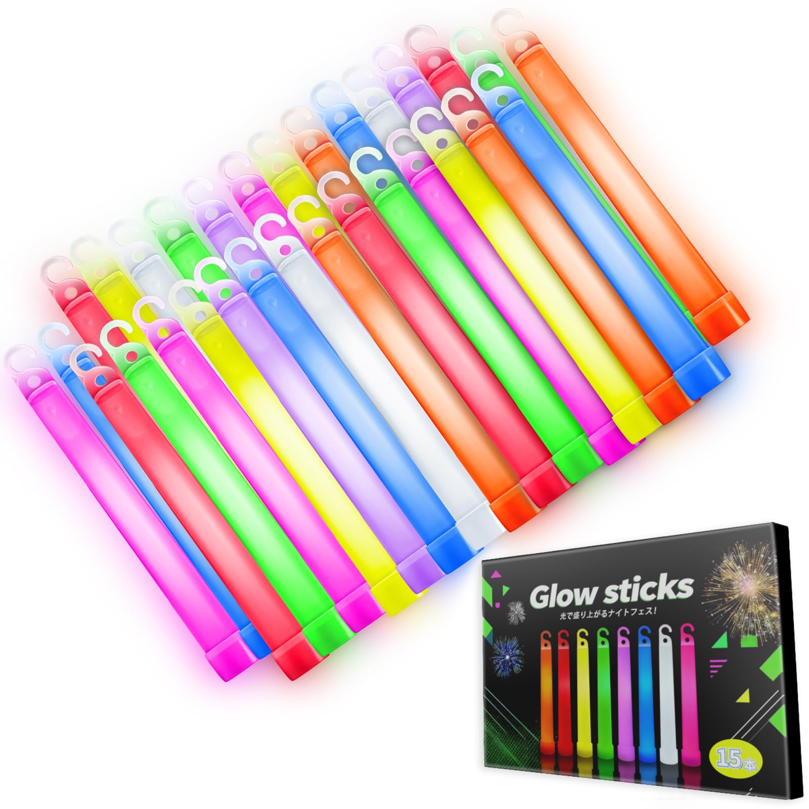 Chemical Lights, Pen Light, Set of 30, For Weddings, Live Concerts, Disposable, Long Luminescent Type, Summer Festivals, School Festivals, Christmas, Night Out, Multicolor : Toys & Games