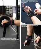 Ekkovision Sangles d'haltérophilie avec anneau en D resserré, ajustement sûr, prise en main améliorée, nylon noir, entraînement de gym - 3