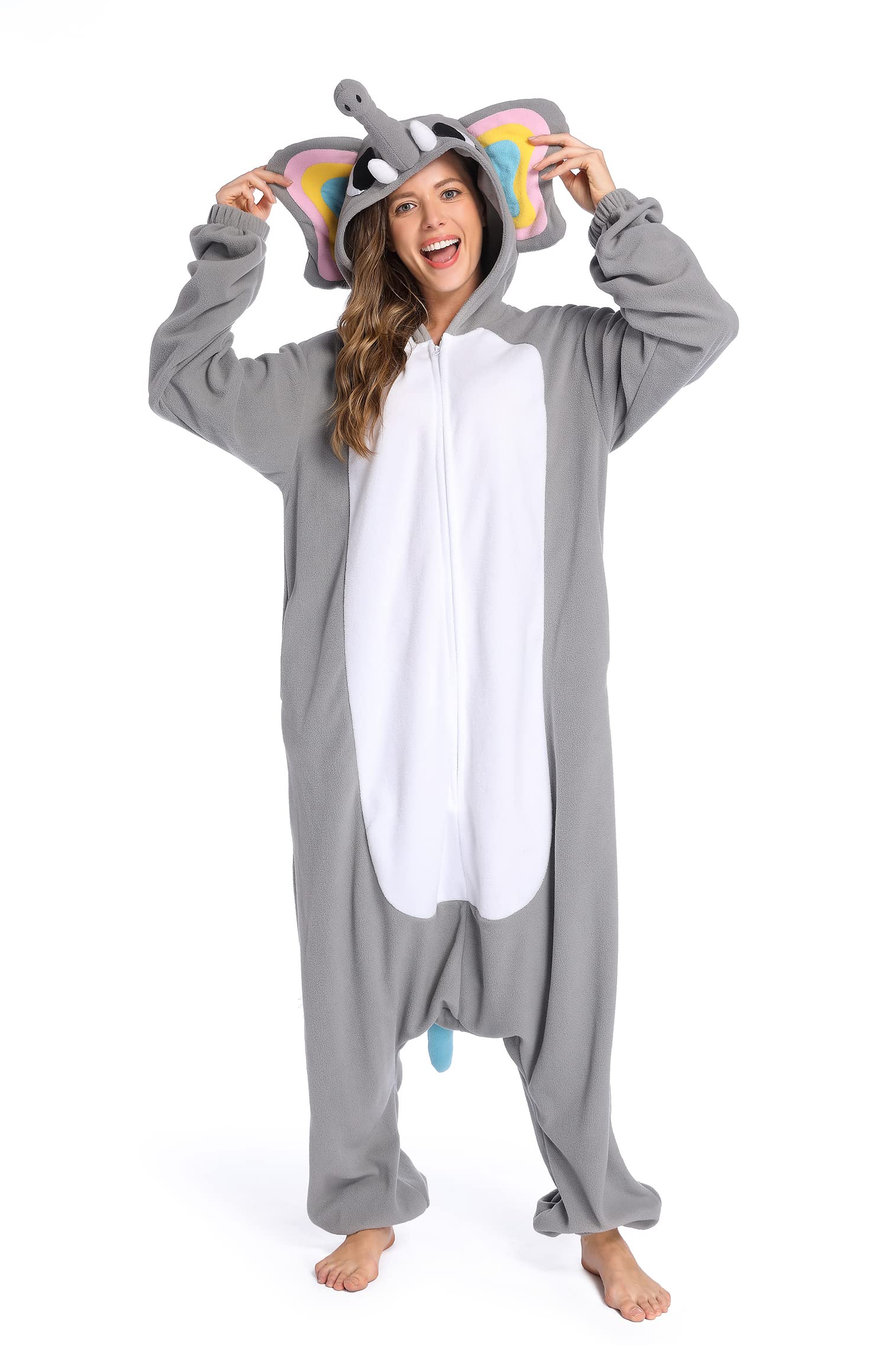 Unisex Elephant Onesie Adult Animal Pajamas Warm
