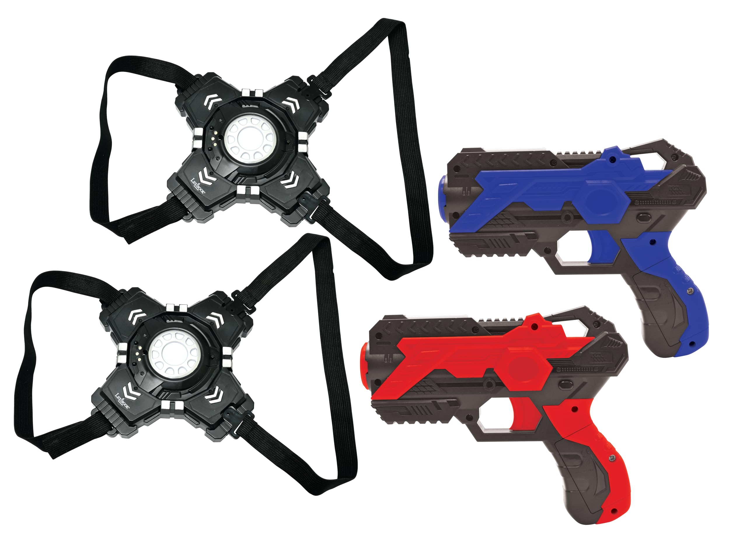 Lexibook, Galactic Battle Set, Gioco di Laser Tag con 2 Pistole Laser e 2 Armature Incluse, Tiro Fino a 25 Metri di Distanza, Effetti sonori e Luminosi, JG250LXB
