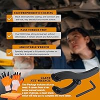 Vista 6 de Llave inglesa pesada, llave de tuerca de glándula ajustable, equipada con pasadores, guantes y toallas de 1/4 ", 5/16" y 3/8", forjada de acero al