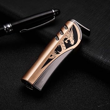 KATZONE - Fire-Breathing Dragon Single Jet Windproof Cigar/Cigarette Torch Lighter Gold