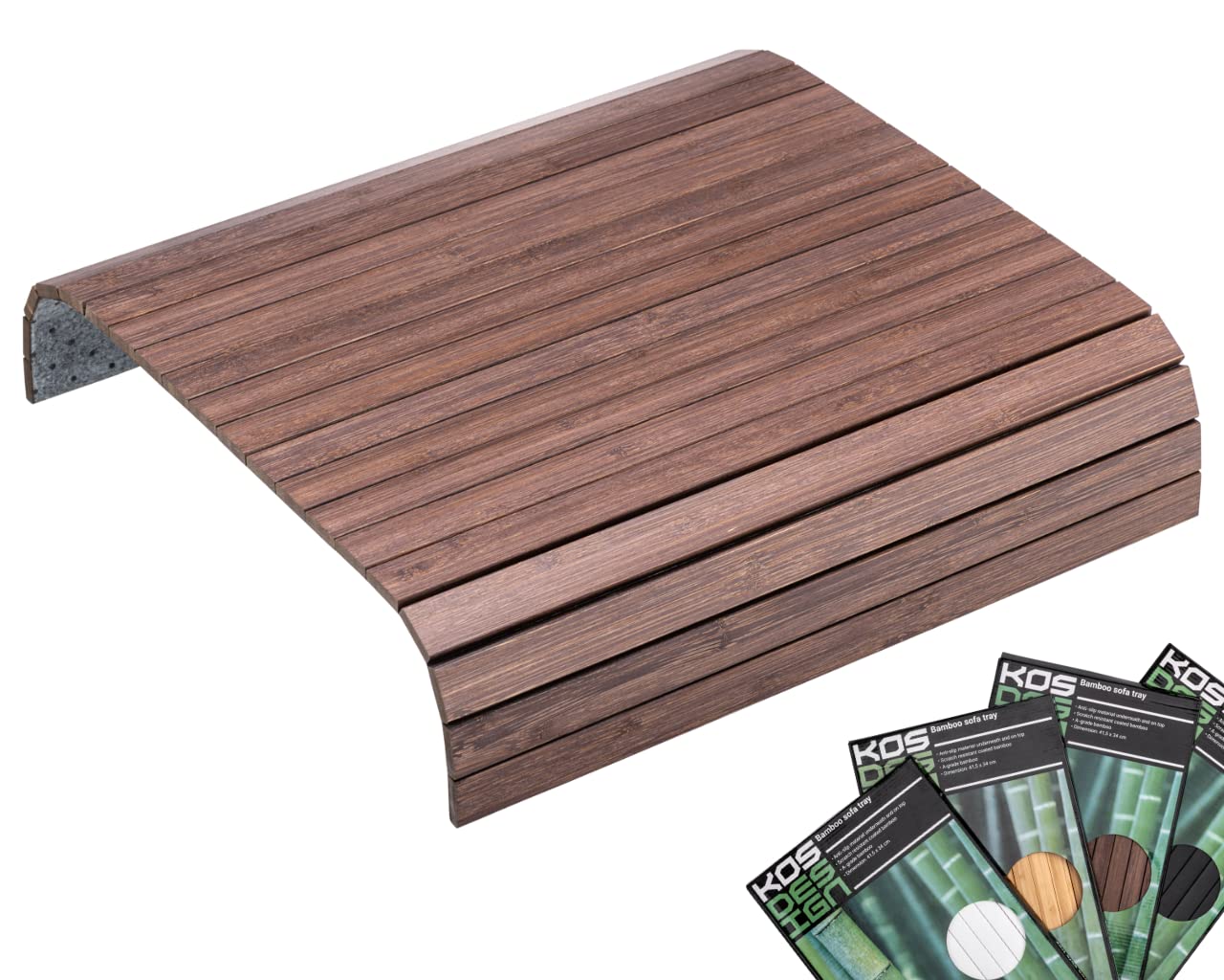 Bamboo Sofatablett für die Armlehne- Anti-Rutsch, Flexibler Sofatisch - Langlebiger Couchtisch mit einem eleganten Design, natürliche Farbe, passt zu jedem Interieur- Sofa Tablett