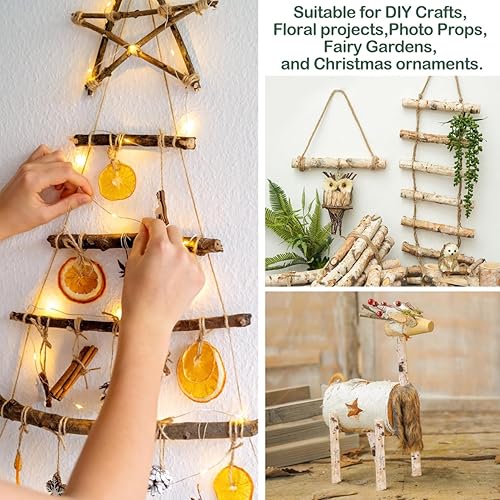 Miniatura 3 de 6 troncos de abedul para manualidades, palitos de madera de 11.79 pulgadas, ramitas naturales para decoración del hogar, arreglos florales,