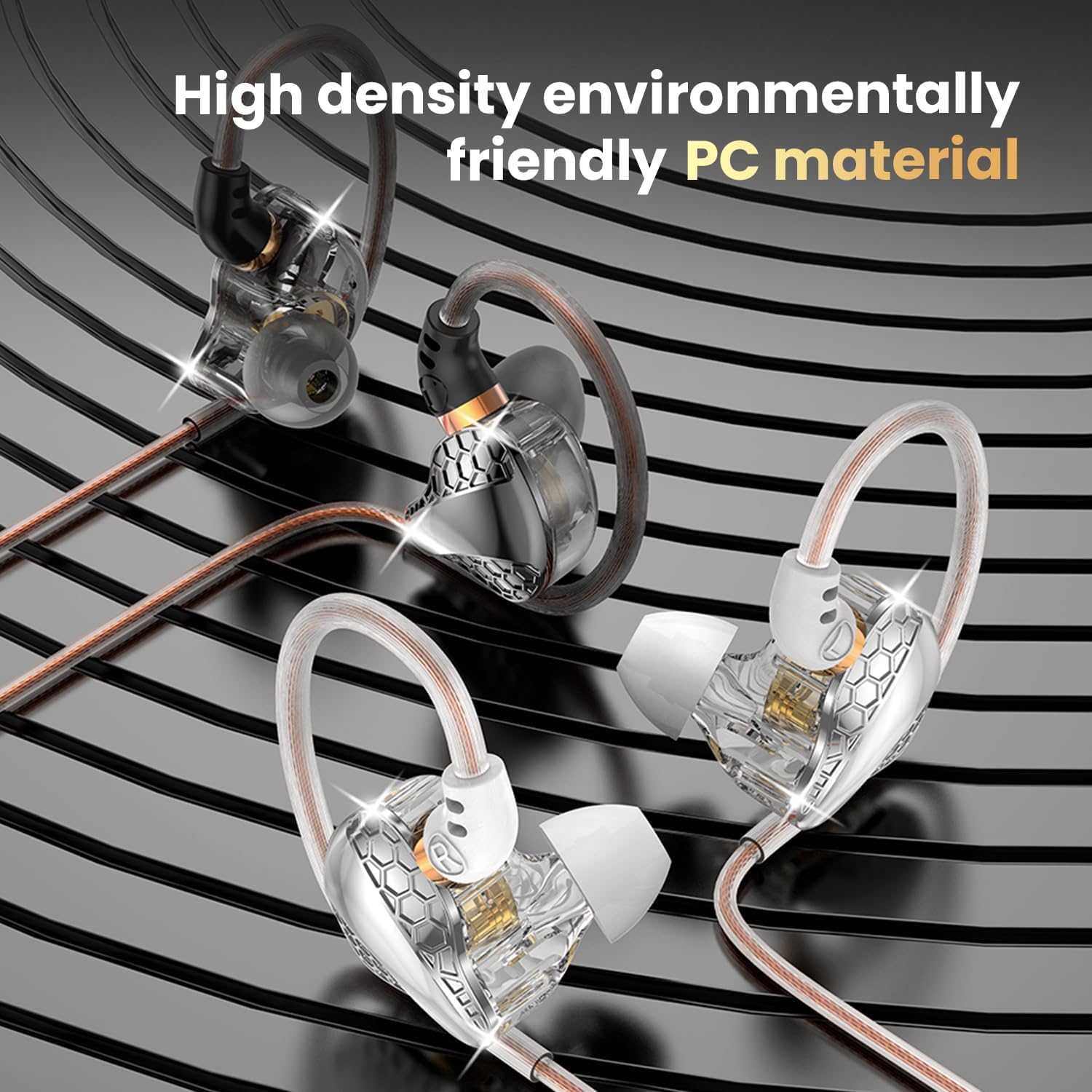 H89 - Auriculares con cable con micrófono, auriculares para monitor de oído, auriculares IEM, auriculares con cable, potentes graves y sonido cristalino, auriculares para computadora, escuela, PC,