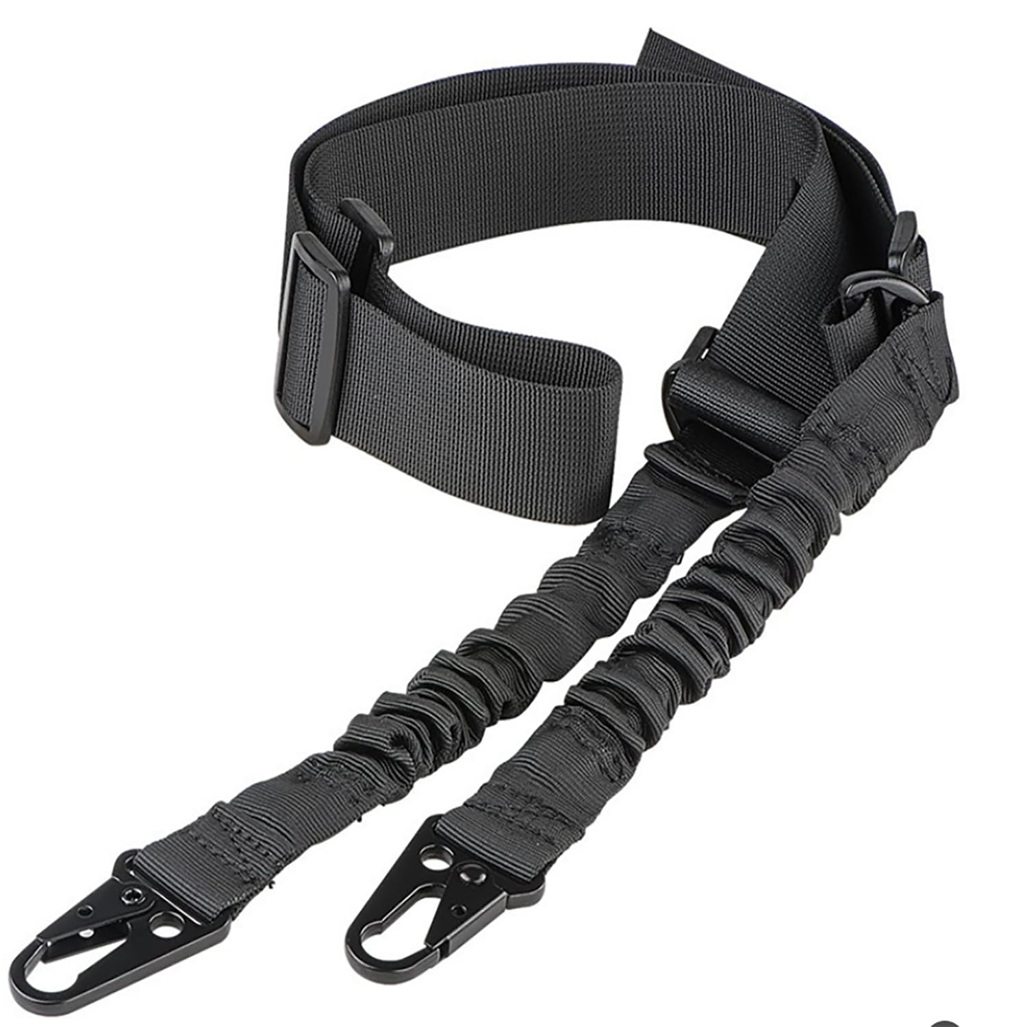 2 Punkt Gewehrgurt Verstellbarer Breiter Tragegurt Taktischer Sling mit Metallhaken Waffengurt für Gewehr Gewehrschlinge für Jagd
