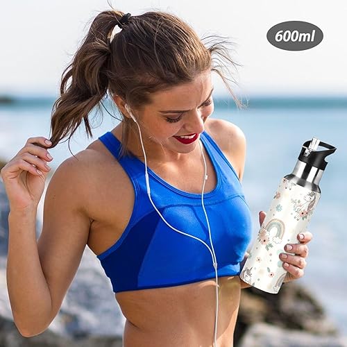 Miniatura 6 de Stainless Steel Water Bottle 32 Oz, Leakproof Water Bottles for Gym Outdoor Travel School, Unicorns Rainbow Manes Tails